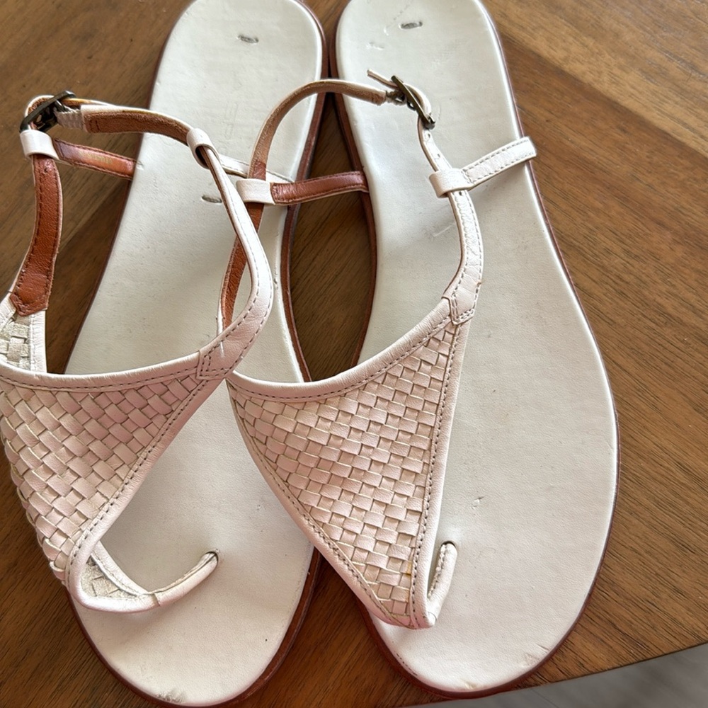 Via Spiga thong sandals cream colour leather 38